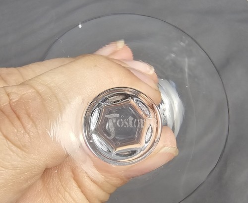 Sherbet alto Champagne fidanzamento Fostoria, set di 2, bordo platino firmato - Foto 6 di 8