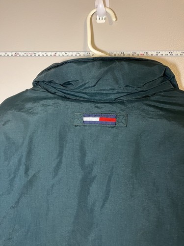 Tommy Hilfiger Heavy Puffer Jacket Mens XL Green Full Zip & Button Winter - Picture 10 of 11