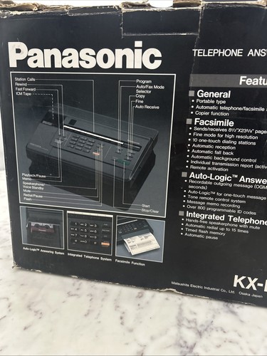 Répondeur téléphonique vintage NOS Panasonic KX-F80 avec fac-similé - Photo 3/5