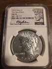 2023 First Day of Issue Ryder Signed Silver Peace Dollar - NGC MS70 - FDOI FDI