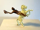 Marx 1950's original 60mm Cowboy waving hat on original galloping rearing horse.