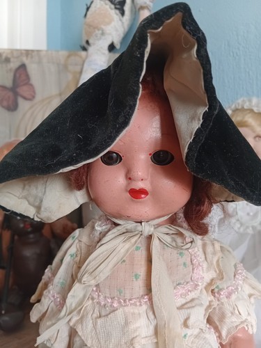 Very Old Vintage Composition Doll 1920/30s. Sleepy Eyes And Mohair Wig - Picture 3 of 12