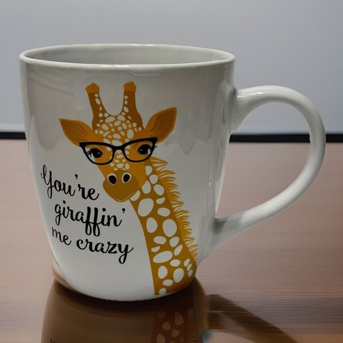 You're Giraffin' Me Crazy Large Ceramic Giraffe Glasses Coffee Cup Love Your Mug - Picture 2 of 6