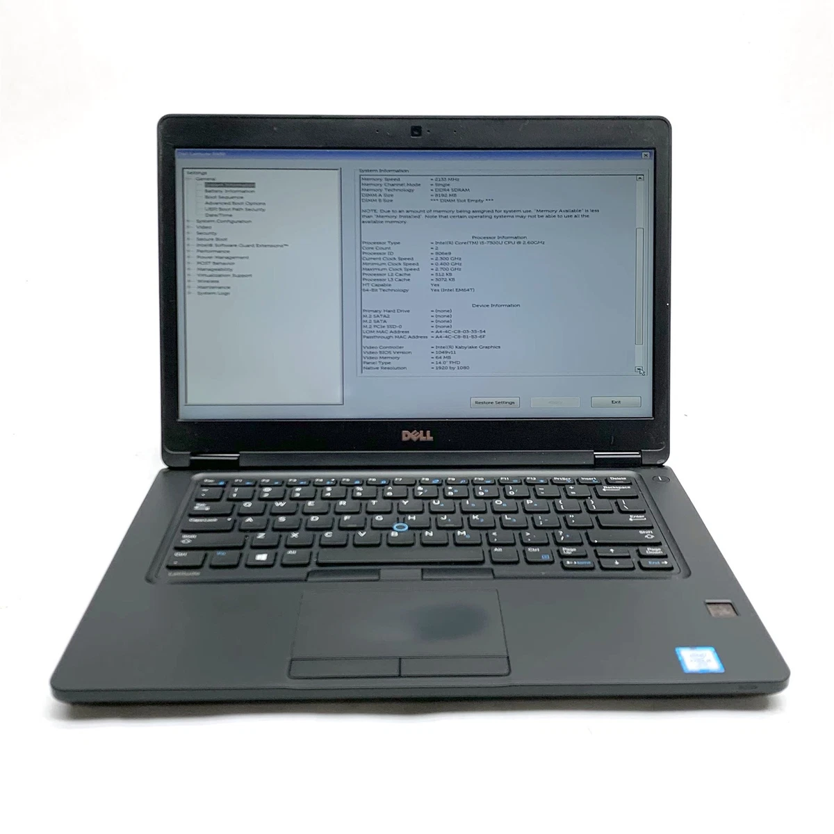 Dell Intel Core i5 7th Gen. PC Laptops & Netbooks 256 GB SSD