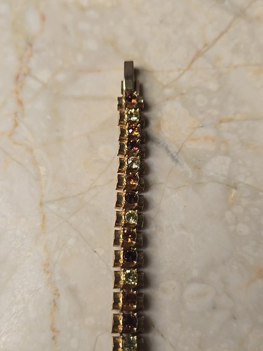 Vintage PD PREMIER DESIGNS Tennis Bracelet HORIZON Topaz Amber Citrine Crystals - Picture 14 of 20