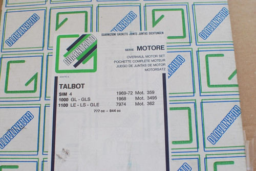 Simca 1000 1100 mot 359 engine gaskets set - Picture 2 of 2