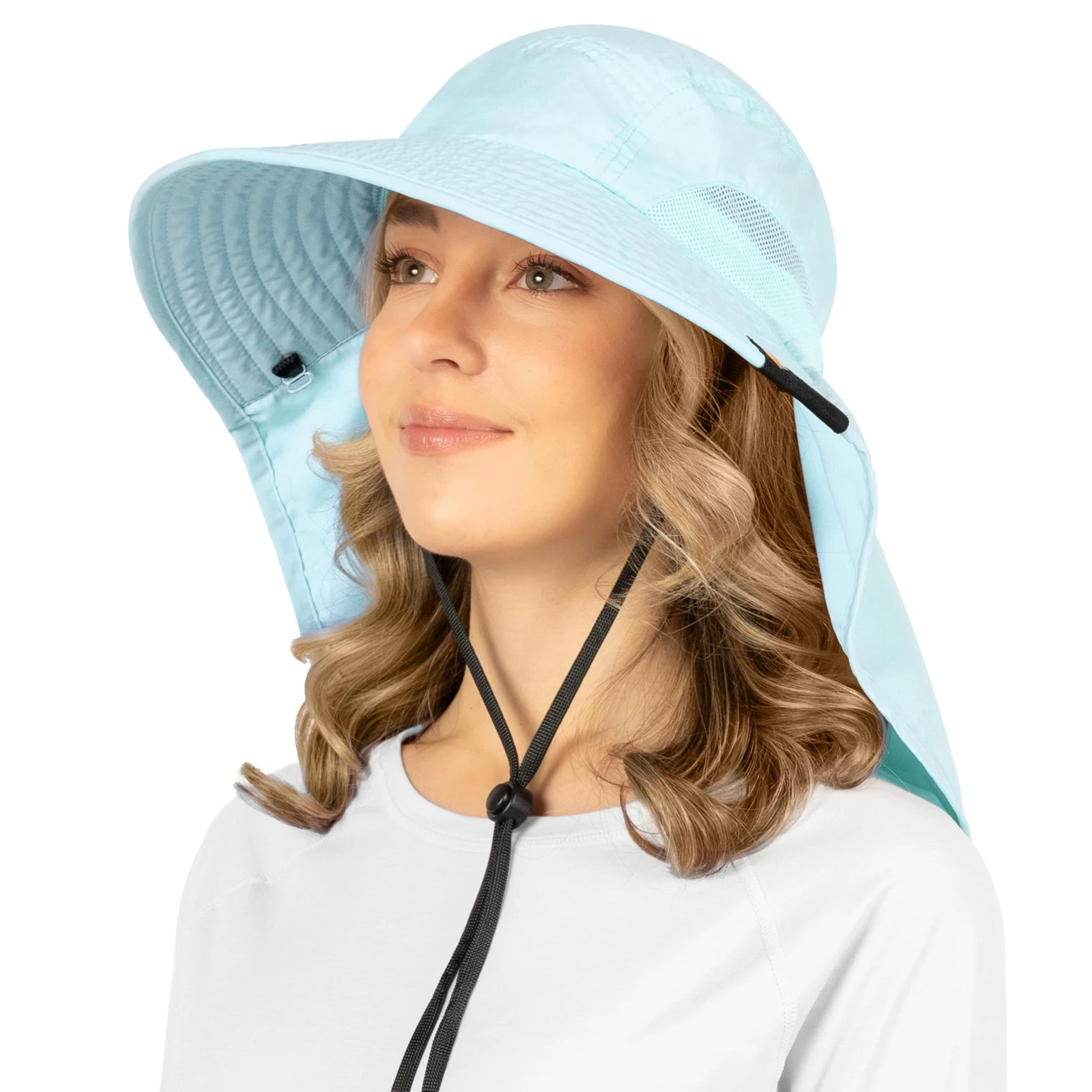Wide Brim Sun Hat with Neck Flap, Fishing Hiking for Women Safari, Neck Cover...