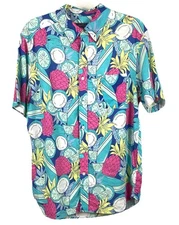 NWT Vineyard Vines Men’s Linen Shirt Medium Tropical Pina Cool-Ada