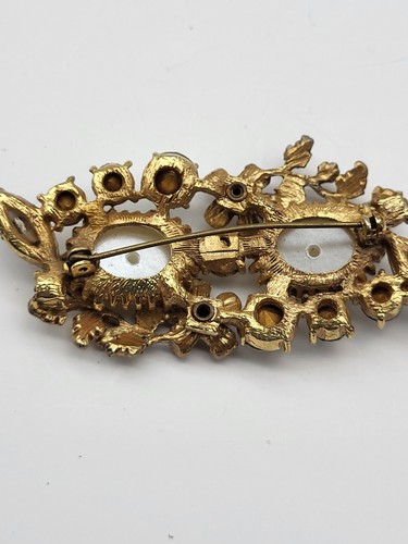 Broche prendedor vintage de diamantes de imitación de perlas con manchas - Imagen 11 de 12
