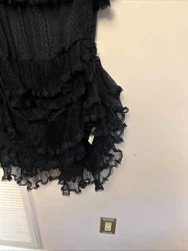 Free People Intimate Goth schwarzer transparenter Spitzenrock mit Rüschen. Größe M, Neu mit Etikett - Bild 5 von 6