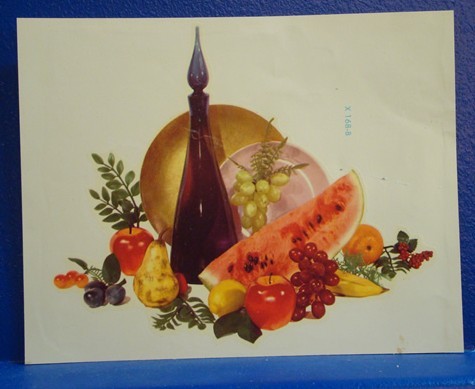 Vecchia decalcomania trasferimento acqua/frutta varia - Foto 1 di 1