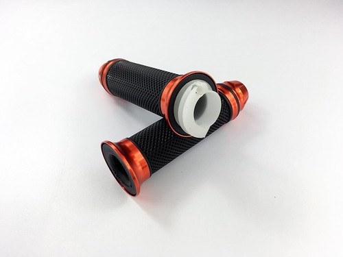 RACING THROTTLE GRIP SET SCOOTER 50cc & 150cc GY6 (7/8 , 22mm) *ORANGE - BLACK* - Picture 5 of 6