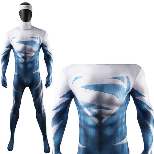 Cosplay Superman Jumpsuit Superhero Clark Kent Adult Kids Bodysuit Zentai Suits - Picture 4 of 12