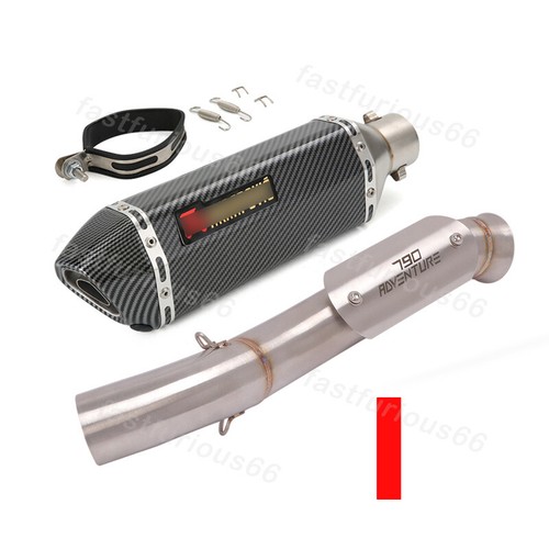 Exhaust System Mid Link Pipe 51MM Steel Mufflers Modified For 790 ADV 2020-2023 - Picture 15 of 15