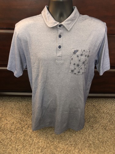TRAVIS MATHEW GOLF POLO SHIRT Gray Size Large Logo On Sleeves - Picture 1 of 8