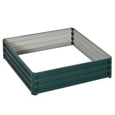 Outsunny Green Steel Outdoor Metal Planter Galvanized Raised Garden Bed Kit