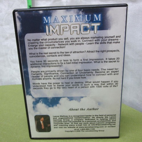 LANCE WALLNAU Maximum Impact motivational 4-CD set Christian marketing yourself - Picture 2 of 3