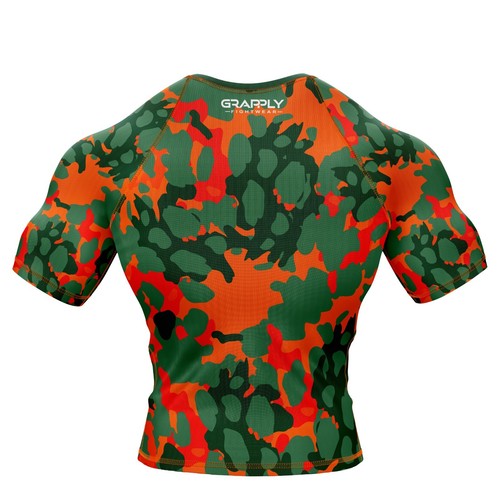 BJJ Grappling Camo RashGuard Jiujitsu Club Rashguard NoGI Short sleeve Rashguard - Picture 4 of 5