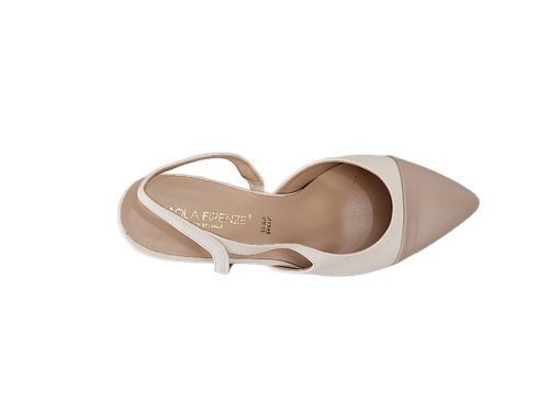 SCHUHE PUMPS SANDALEN DAMEN LEDER NUDE BEIGE RIEMENABSATZ MADE IN ITALY - Bild 6 von 7