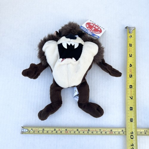 VTG Warner Brothers TALKING Taz Devil 1998 9" bean bag plush NWT Sound WORKED! - Picture 7 of 7