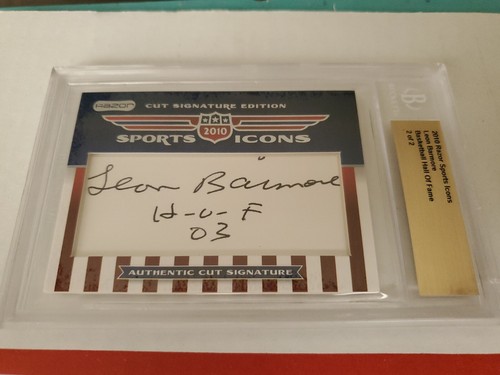 LEON BARMORE '03 HOF 2 OF 2 2010 Razor Sports Icons Signature Edition Cut Auto - Picture 5 of 9