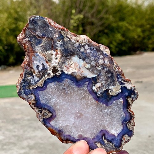 Cristallo di agata fiori di ciliegio blu naturale 154G quarzo guarigione corpo - Foto 6 di 23