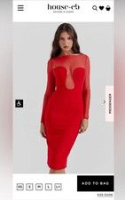 House of CB DARCY SCARLET PLUNGE MIDI DRESS | size XL | Red