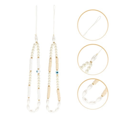 2Pcs Beaded Cellphone Lanyard Phone Wrist Hanging Phone Lanyard String - Zdjęcie 11 z 12