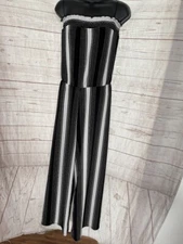 Sweet Rain Women's Striped Black / White Romper Sleeveless Size M Medium