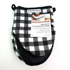 KitchenAid Mini Mitts White And Black Plaid 100% Cotton 5.5x8 IN Qty 2