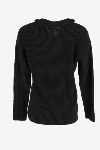 Jersey Nautica Vintage Manga Larga Mantón Cuello Invierno Retro Negro Talla L - IL2890 - Imagen 3 de 4