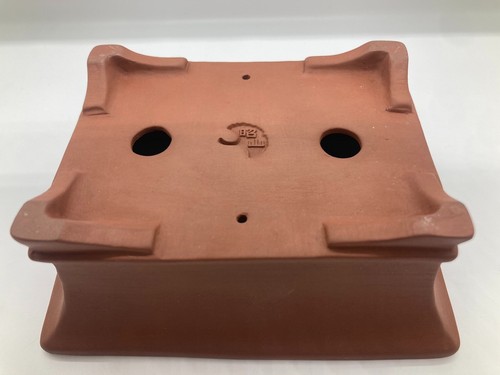 Japanese Tokoname Bonsai Pot SHOZAN Rectangular Pot glazed Brown w4.7in - Picture 2 of 18