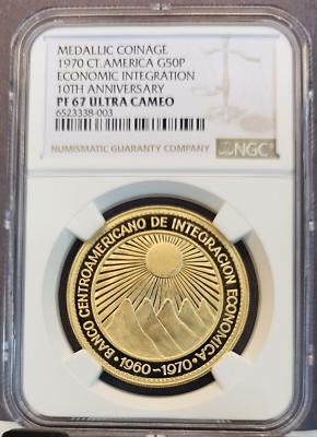 チリ 金貨 1970年 50ペソ NGC MS64 アンティーク 1970 CENTRAL AMERICA GOLD 50 PESOS ECONOMIC INTEGRATION NGC PF 67