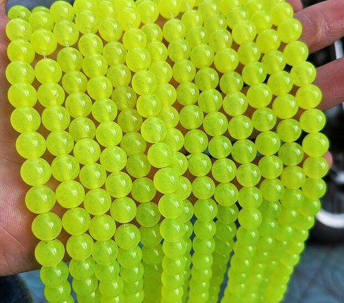 4/6/8/10MM Natural  Citrine Jade Chalcedony Round Gemstone Loose Beads 15'  - Picture 4 of 4