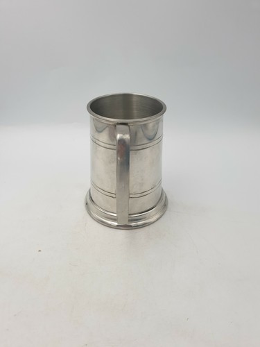 Vintage englischer Zinn Slack & Barlow Sheffield Krug Bier Stein Glasboden Bxd - Bild 2 von 12