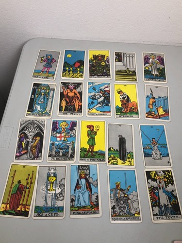 Vintage 1970s Smith-Waite Tarot Card Deck - Rare Pink Ankh Back *READ* - Picture 13 of 19