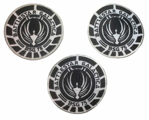 Battlestar Galactica BSG-75 B&W Badge Embroidered Patch Sew/Iron on 10cm Battlestar Galactica BSG-75 B&W Badge Embroidered Patch Sew/Iron on 10cm