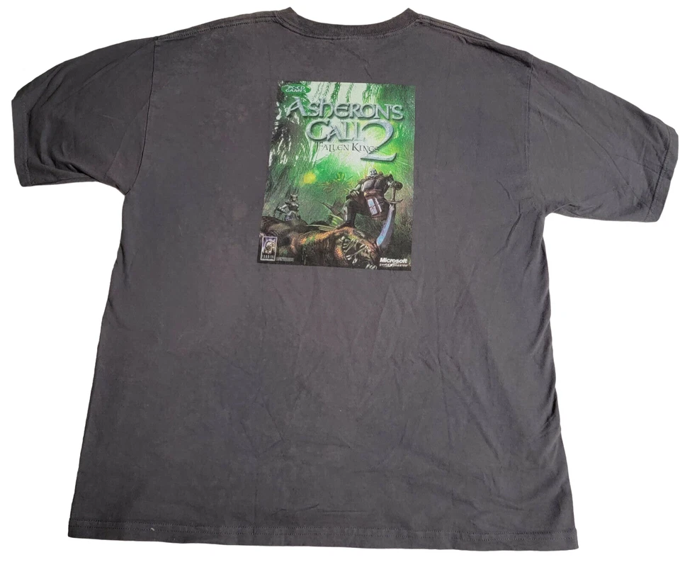 РЕДКАЯ футболка Asheron's Call 2: Fallen Kings промо Sony Microsoft серая! (XL) - Изображение 2 из 4