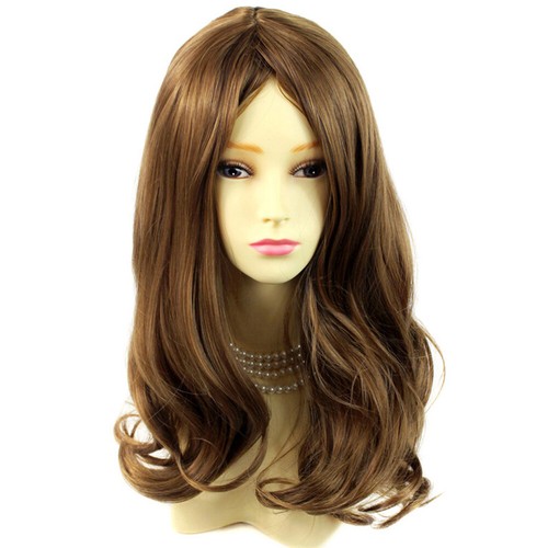 Wiperücken schöne sexy wellige lange dunkelbraune Mix blond Damenperücken UK - Bild 1 von 6