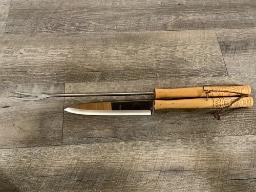 2 Vtg Androck Bar-B-Q Grill Tools Southwest Stainless & Wood Knife, 22” Fork - Picture 6 of 21