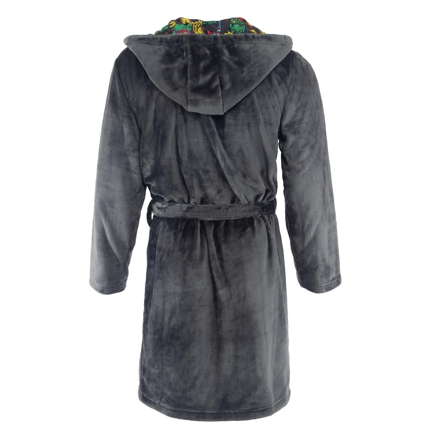 OFFICIAL MARVEL Mens Dressing Gown, Soft Fleece AVENGERS Hooded