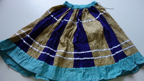 Beautiful Multi-Color Violet/Brown Size Small 20" Long Cotton Girls Skirt New - Picture 3 of 6