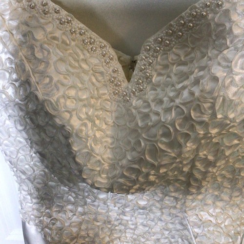 Vintage Mike Benet Perlen Brautkleid formell Gr. 10 8 S M hübsch - Bild 4 von 21