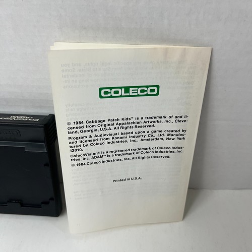 Cabbage Patch Kids Adventures In The Park ColecoVision Video Game And Manual - Picture 9 of 10