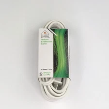 Smart Living Indoor Extension Cord 9 Ft White New UL Listed 16 Gauge Polarized