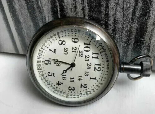 Orologio da tasca nautico vintage americano Elgin Look antico da collezione ottone 2" - Foto 3 di 7