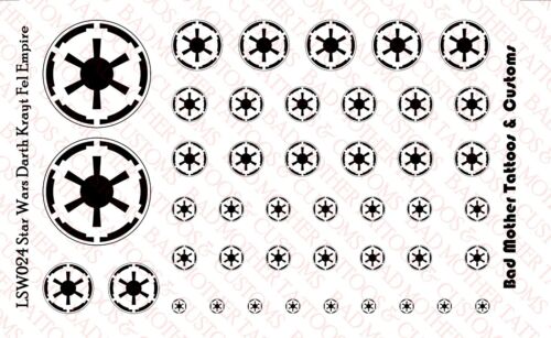 Small Scale Star Wars Black Darth Krayt Fel Empire Waterslide Decals - 第 1/2 張圖片