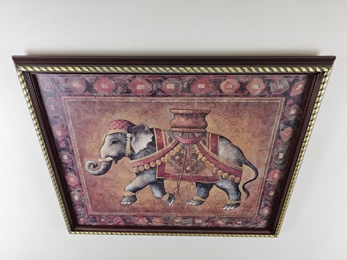 ART - Royal India Elephant Print 21.5x17.5 Wood Framed Art - Indian Elephant - Picture 11 of 14
