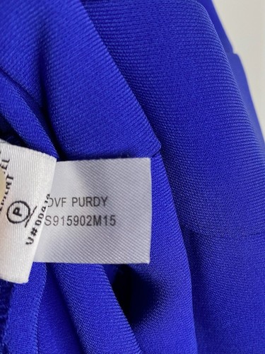 DIANE von FURSTENBERG DVF Blue V-Neck Belted Waist Sash Tie Pant Jumpsuit 0 = XS - Picture 14 of 14