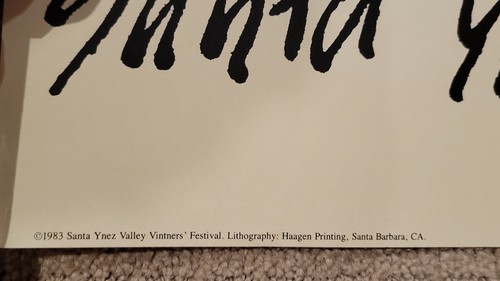RARE Santa Ynez Valley Vintners' Festival 1983 Poster - Picture 4 of 10
